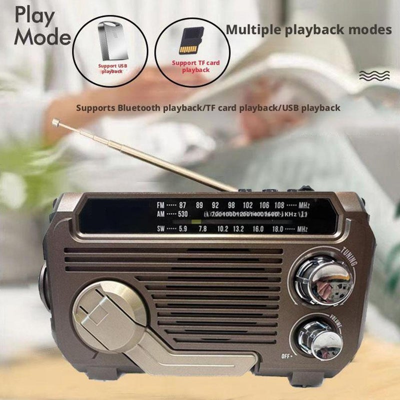 Portable Vintage Decor Radio, Retro Bluetooth Speaker, FM/AM/SW Old Fashion Classic Style, Adjustable Antenna, Rechargeable Battery Powered, Support TF Card/USB, Retro Vintage Decor for Home(Desert) - Image 2